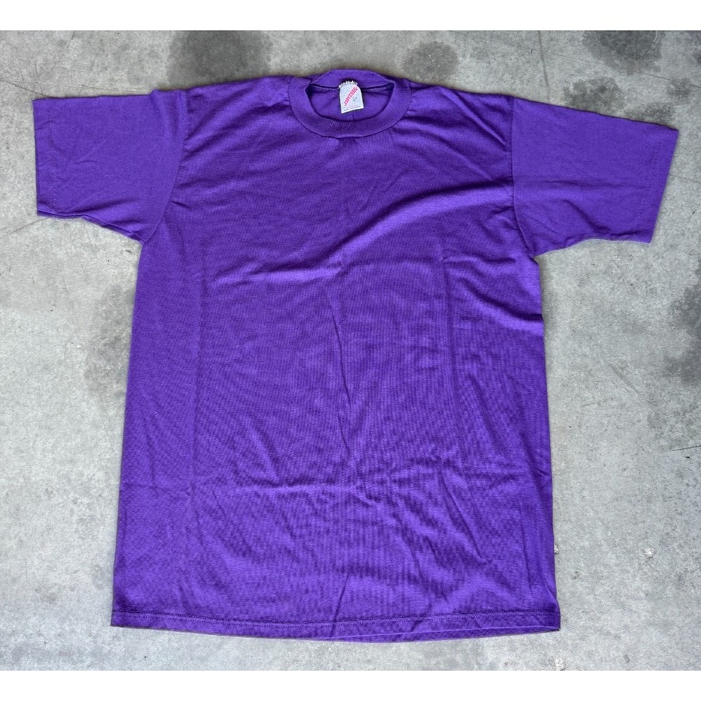 VTG Mens Sz Large JERZEES Purple‎ T Shirt Short Sleeve Blank